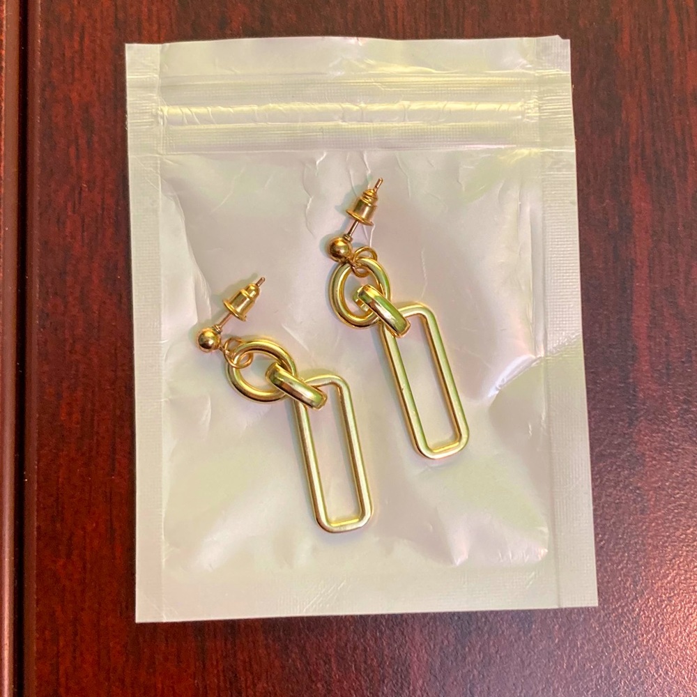 Gold Link Earrings